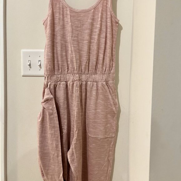 GAP Blush Pink Sleeveless Elastic Waist Pullon Jogger Leg Jumpsuit - Picture 2 of 5